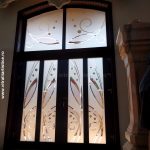 Geamuri Sablate Colorate Usi de exterior 2