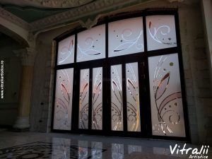 Geamuri Sablate Colorate Usi de exterior 6